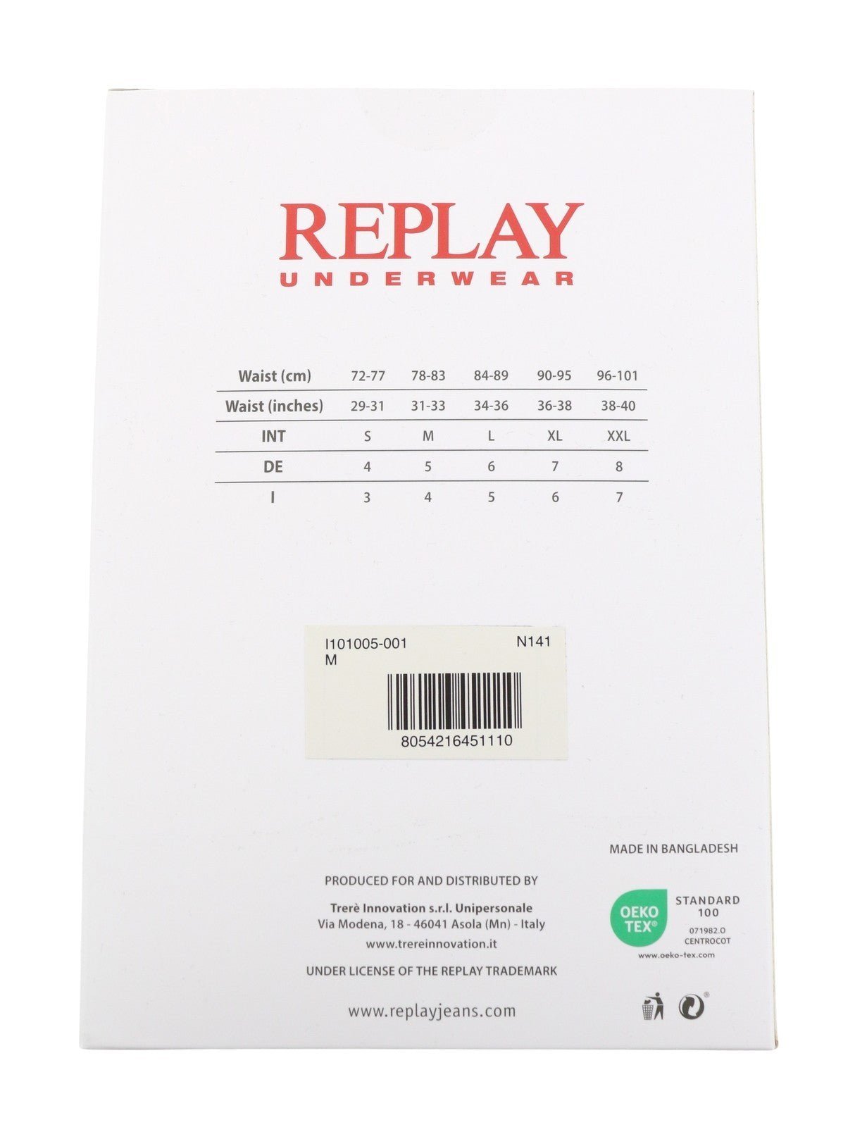 REPLAY Men Underwear M Black Elastic Waist Cotton Stretch Trunks 2 Pack