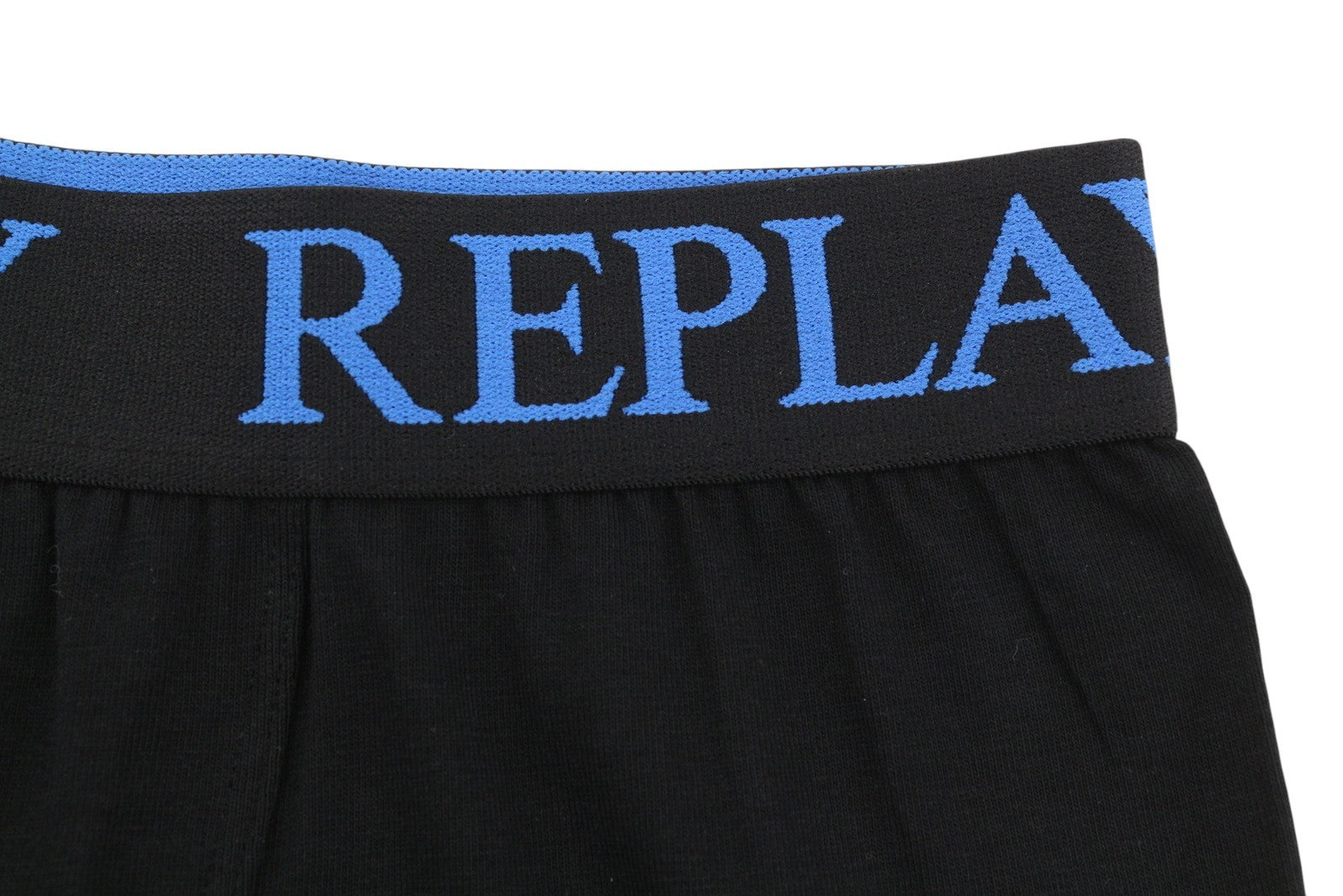REPLAY Men Underwear L Black Elastic Waist Cotton Stretch Trunks 2 Pack