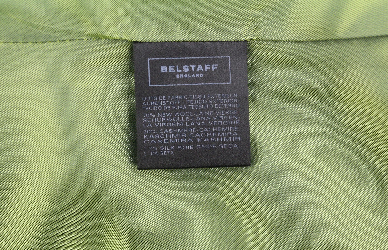 BELSTAFF Men Coat L Black Wool Cashmere Patch Pockets Button-Up Peacoat