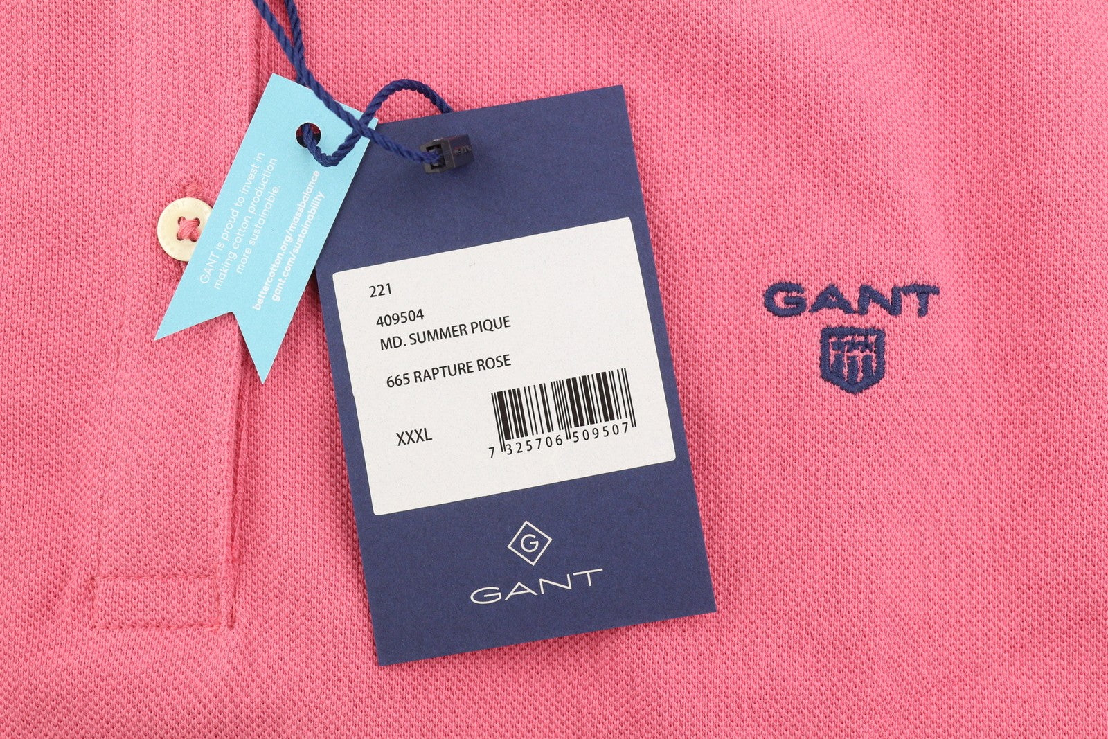 GANT Summer Pique Women T-Shirt 3XL Rapture Rose Polo Textured Short Sleeve