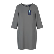 GANT Herringbone Jersey Shift Women Dress EU34 Grey Melange Pockets Mid Sleeve