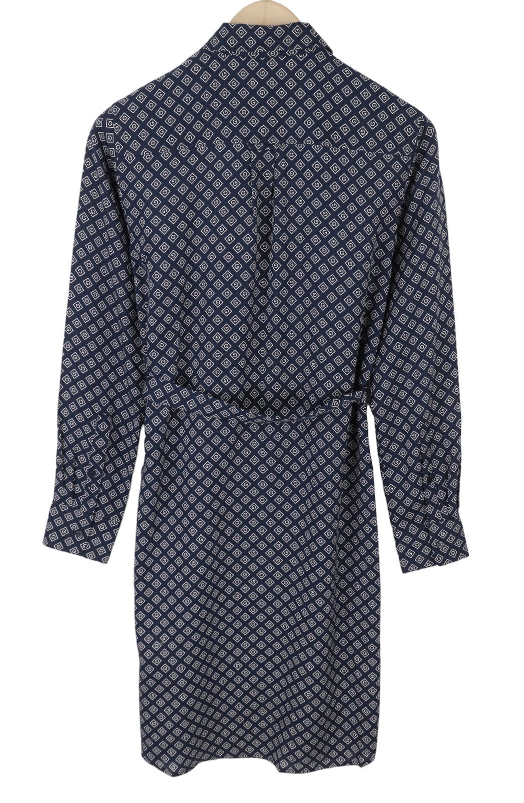 GANT Icon Weave Shirt Women Dress EU34 Marine Button Belted Long Sleeve