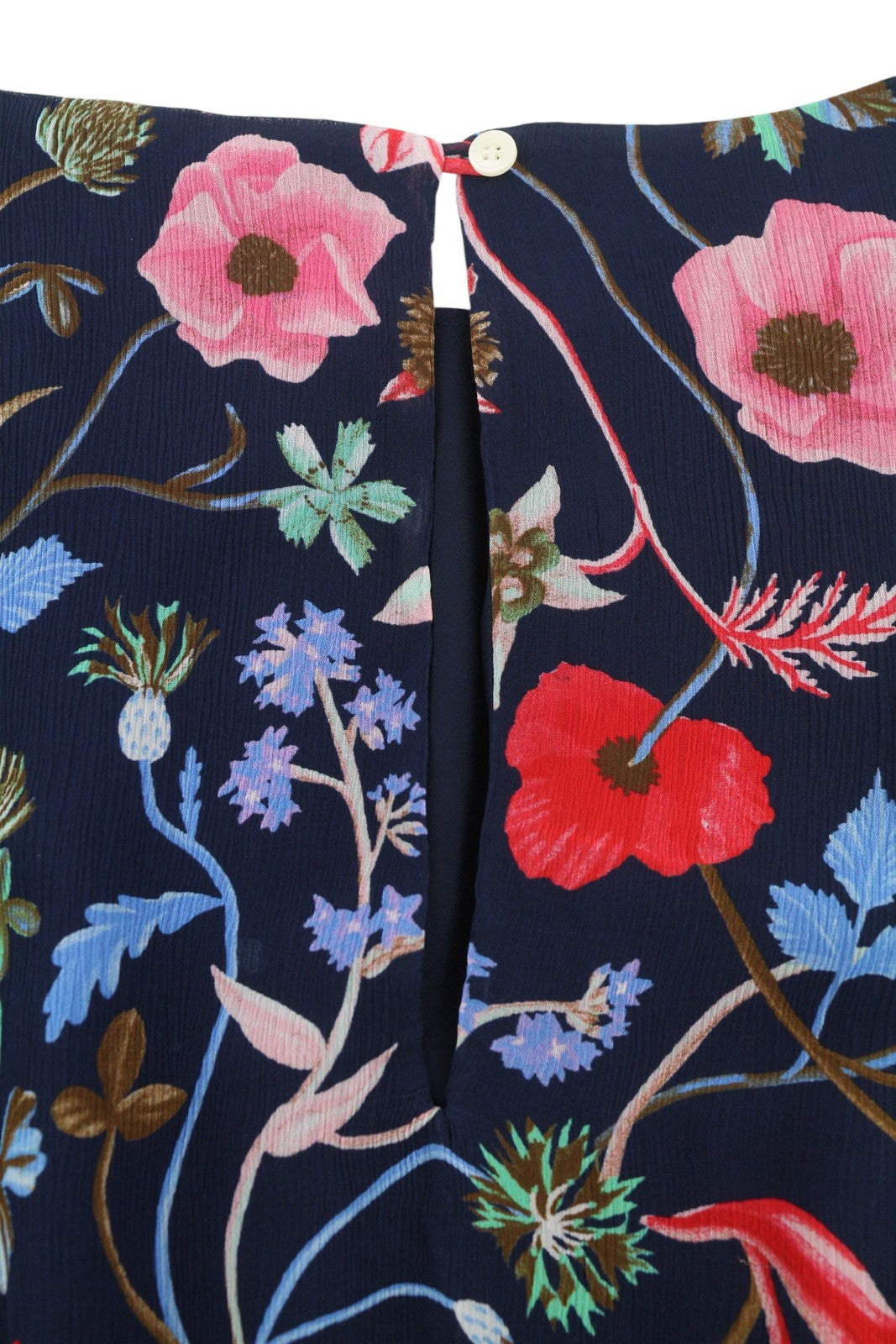 GANT Wild Floral Boatneck Women Dress EU42 Classic Blue Mini Crew Short Sleeve