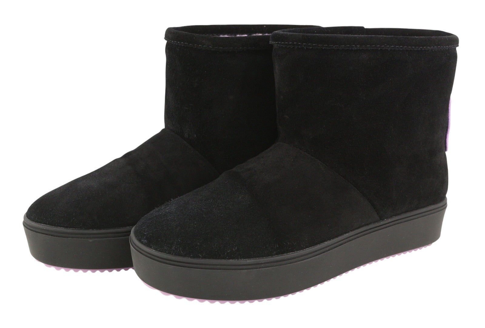 CHIARA FERRAGNI Ankle Eyelike Women Boots EU38 Black Suede Fleece Lined RRP275