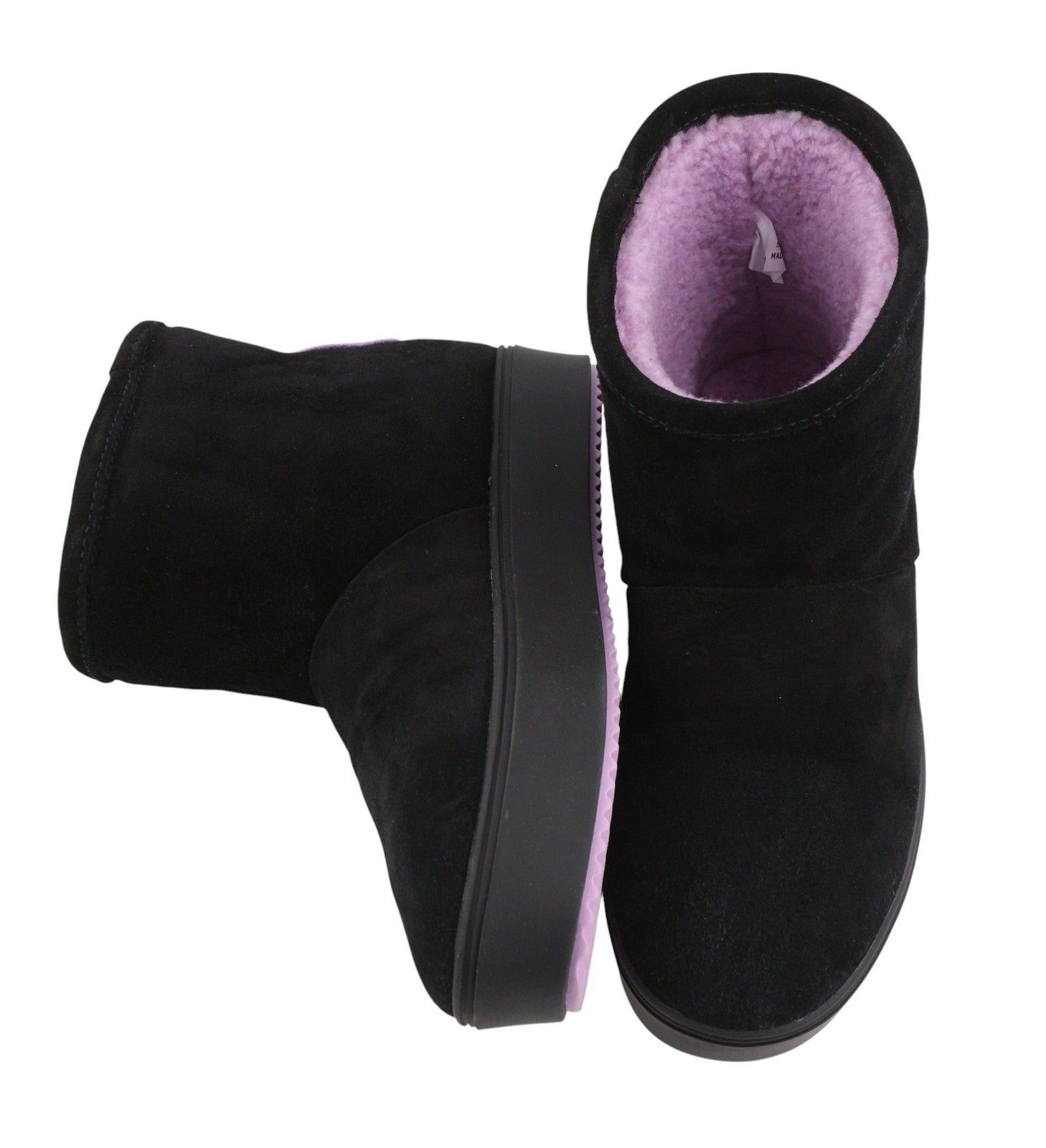 CHIARA FERRAGNI Ankle Eyelike Women Boots EU38 Black Suede Fleece Lined RRP275