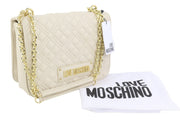 LOVE MOSCHINO Borsa Quilted PU Avorio Women Bag Beige Square Crossbody