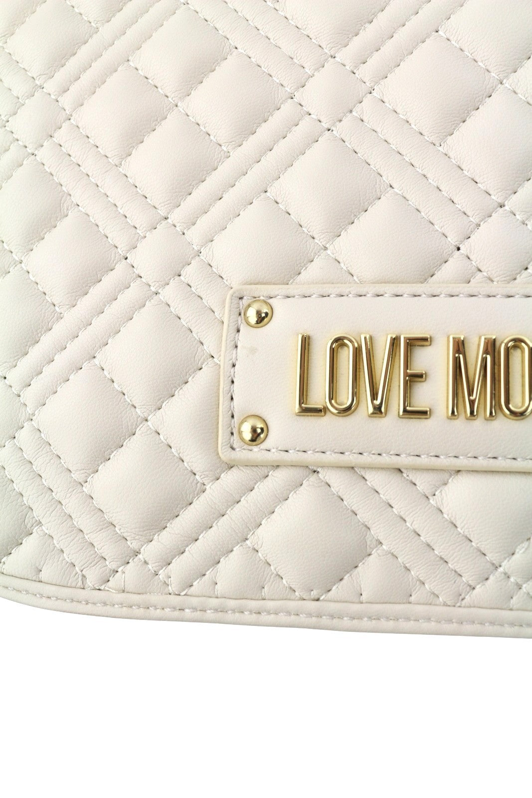 LOVE MOSCHINO Borsa Quilted PU Avorio Women Bag Beige Square Crossbody