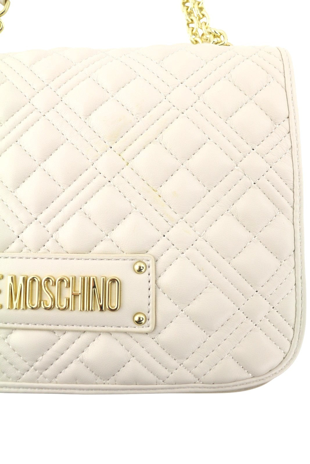 LOVE MOSCHINO Borsa Quilted PU Avorio Women Bag Beige Square Crossbody