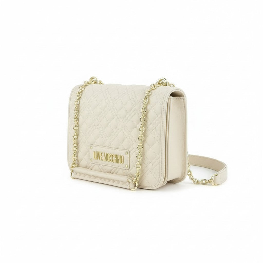 LOVE MOSCHINO Borsa Quilted PU Avorio Women Bag Beige Square Crossbody