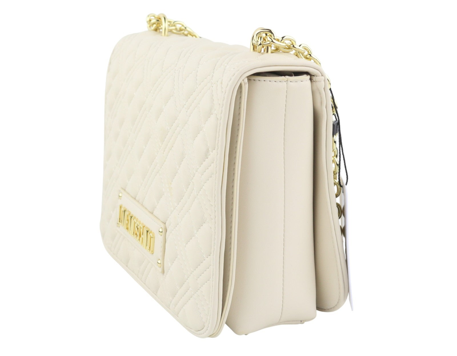 LOVE MOSCHINO Borsa Quilted PU Avorio Women Bag Beige Square Crossbody