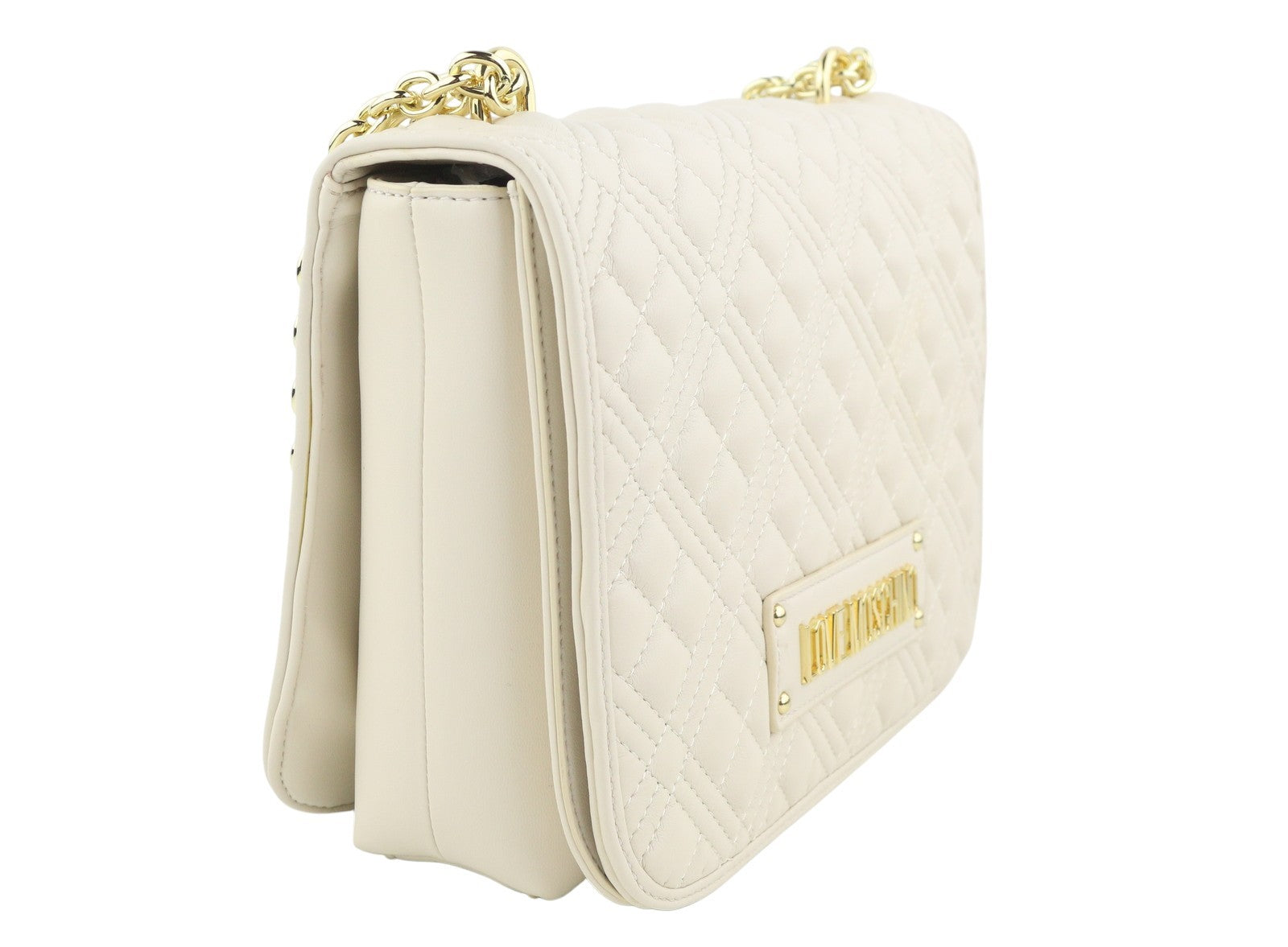 LOVE MOSCHINO Borsa Quilted PU Avorio Women Bag Beige Square Crossbody