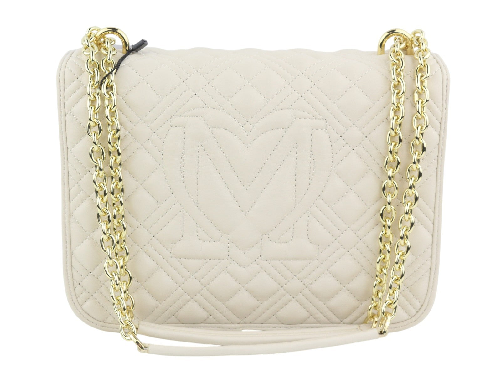 LOVE MOSCHINO Borsa Quilted PU Avorio Women Bag Beige Square Crossbody