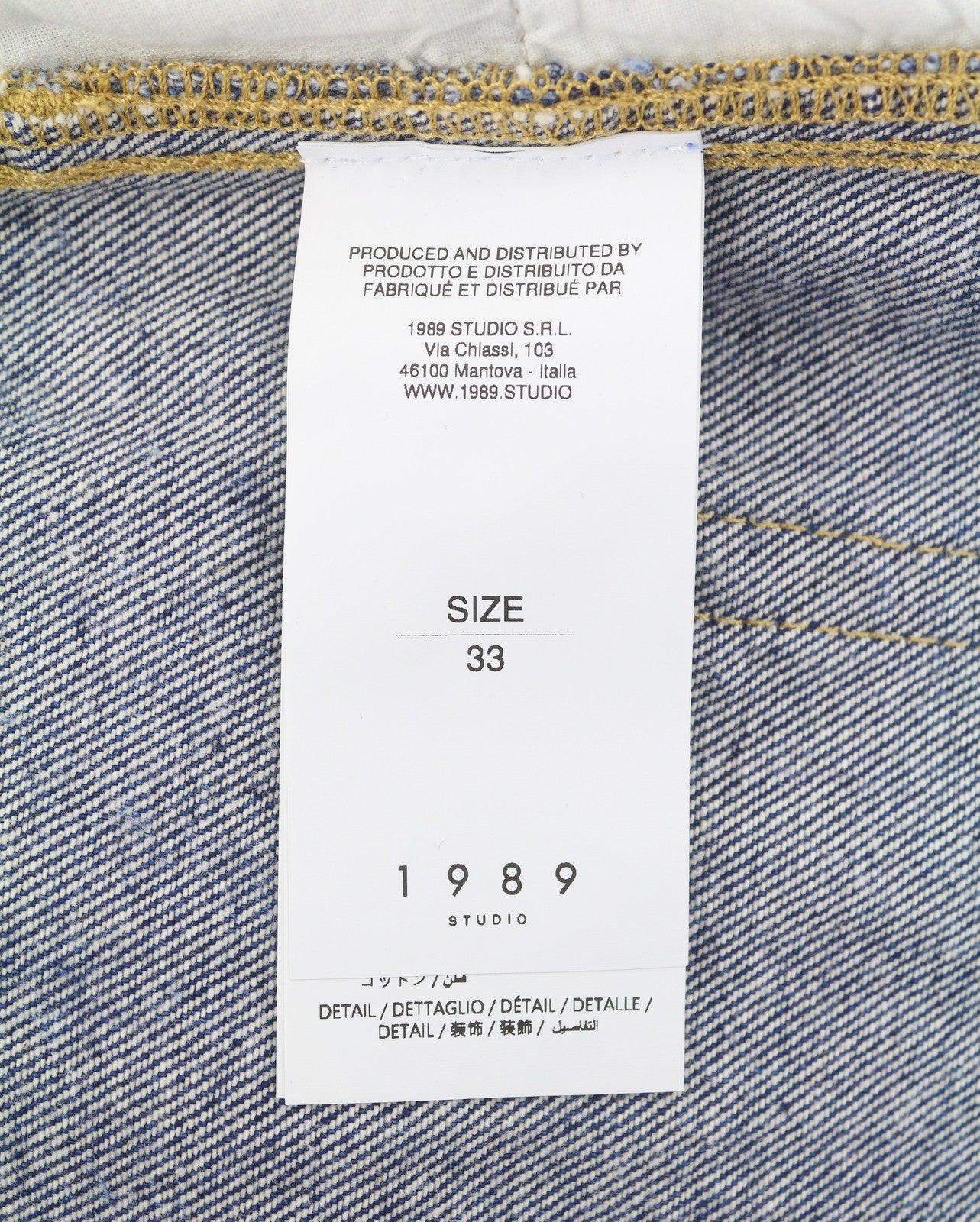 1989 STUDIO Marble Mastiff Denim Men Jeans W33 Blue Wide Fit Zip Fly RRP450
