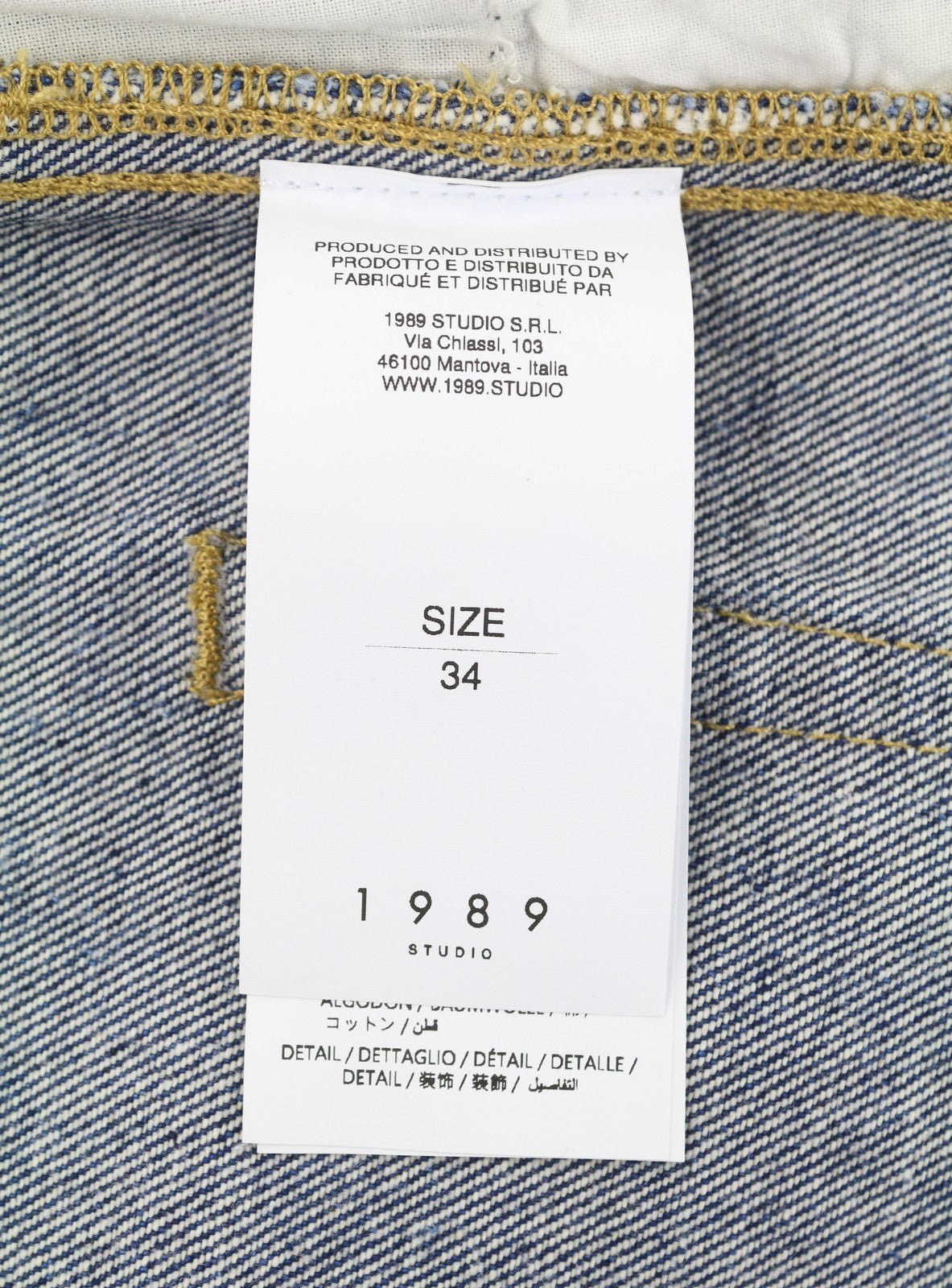 1989 STUDIO Marble Mastiff Denim Men Jeans W34 Blue Wide Fit Zip Fly RRP450