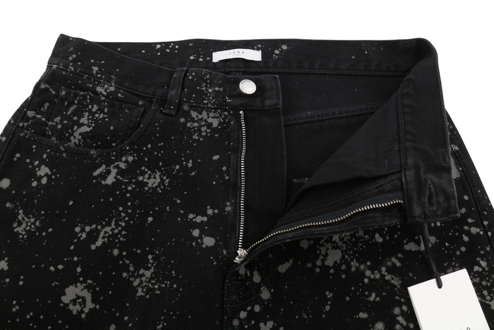 1989 STUDIO Spot Rhodesian Men Jeans W30 Black Paint Detail Zip Fly RRP501