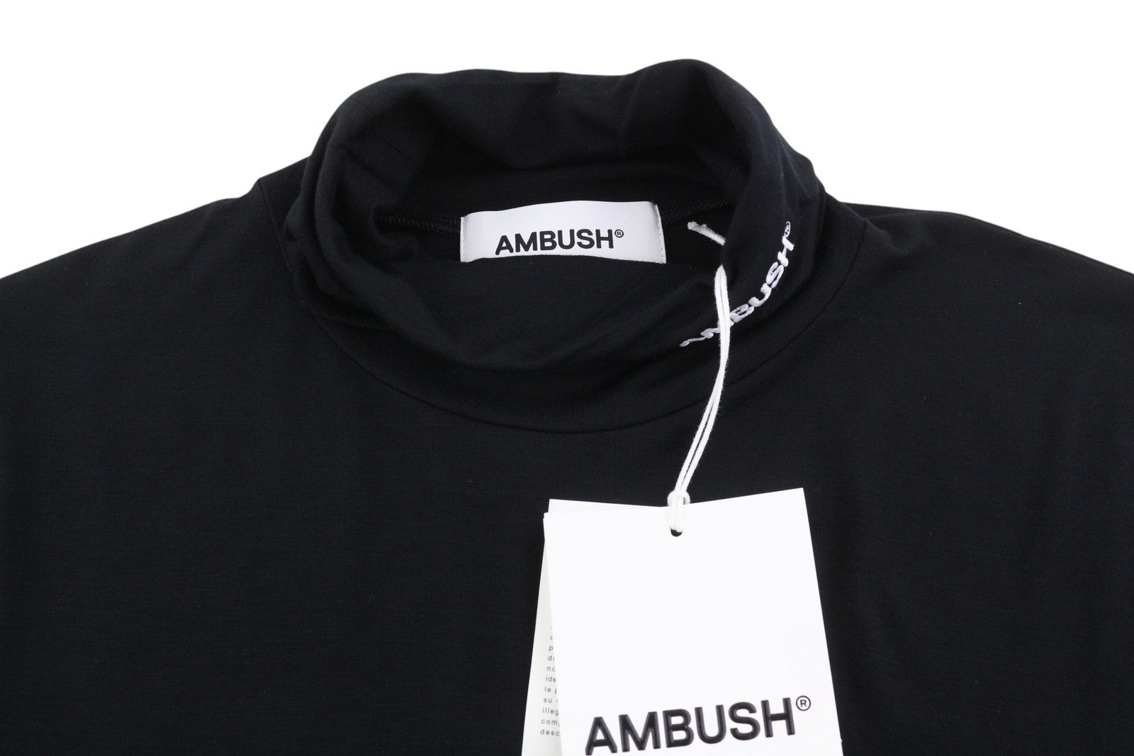 AMBUSH Fitted Turtleneck Tap Shoe Blanc Men T-Shirt XL Black Pull On RRP185