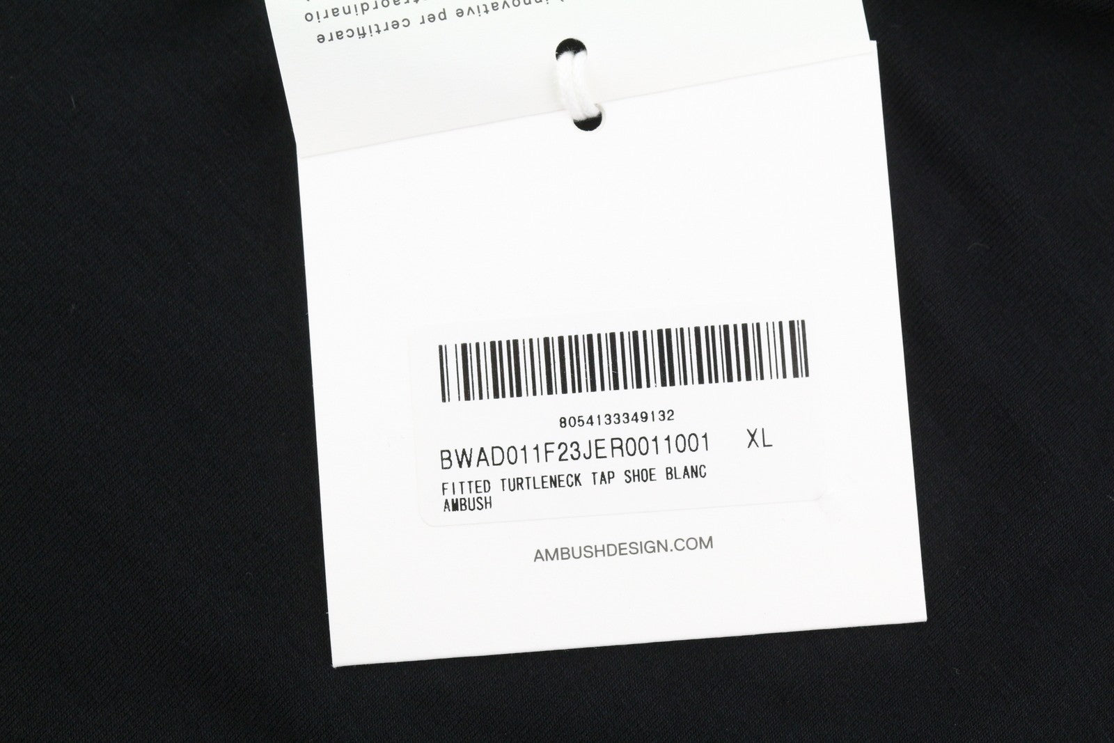 AMBUSH Fitted Turtleneck Tap Shoe Blanc Men T-Shirt XL Black Pull On RRP185