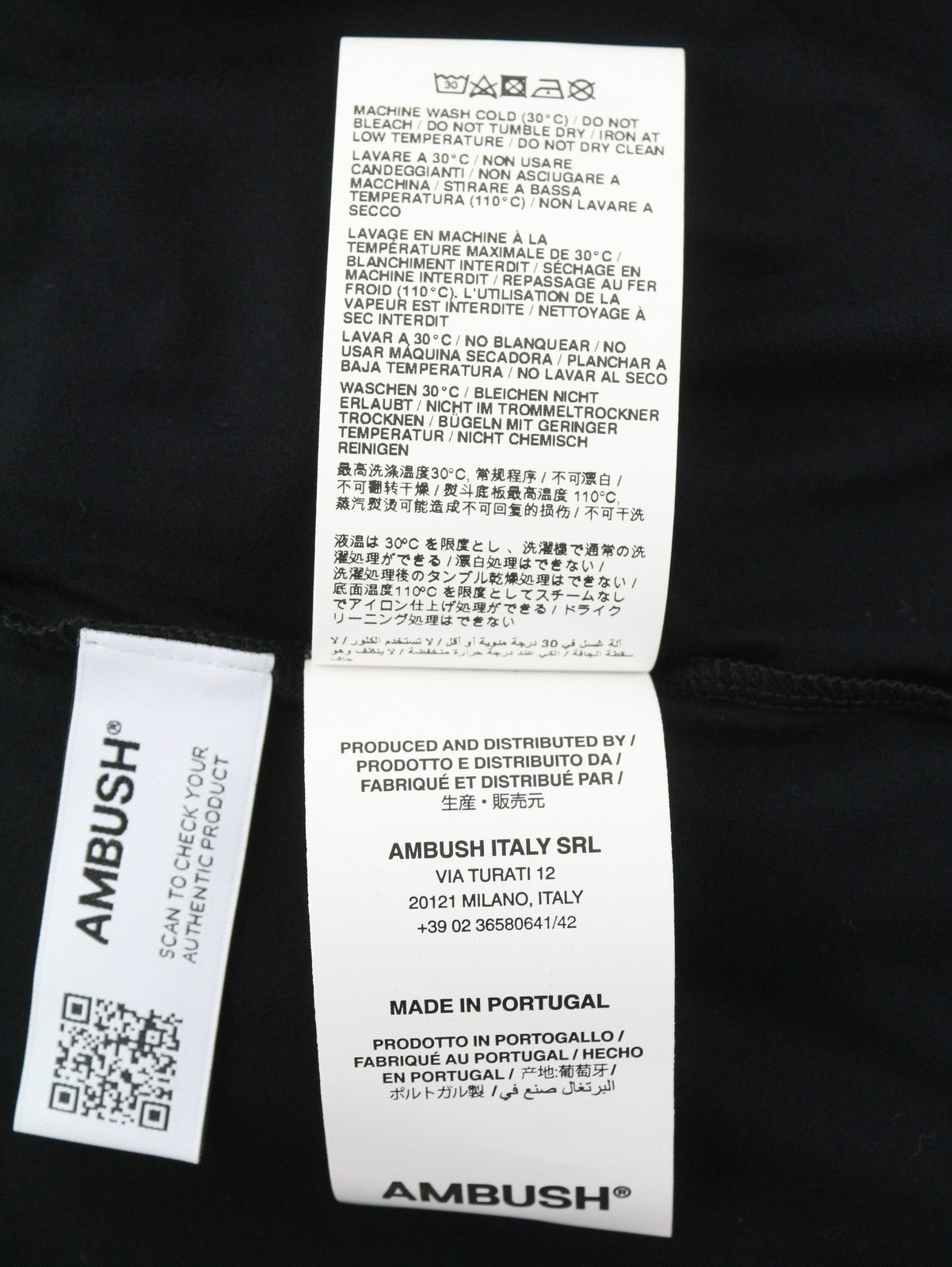 AMBUSH Fitted Turtleneck Tap Shoe Blanc Men T-Shirt XL Black Pull On RRP185