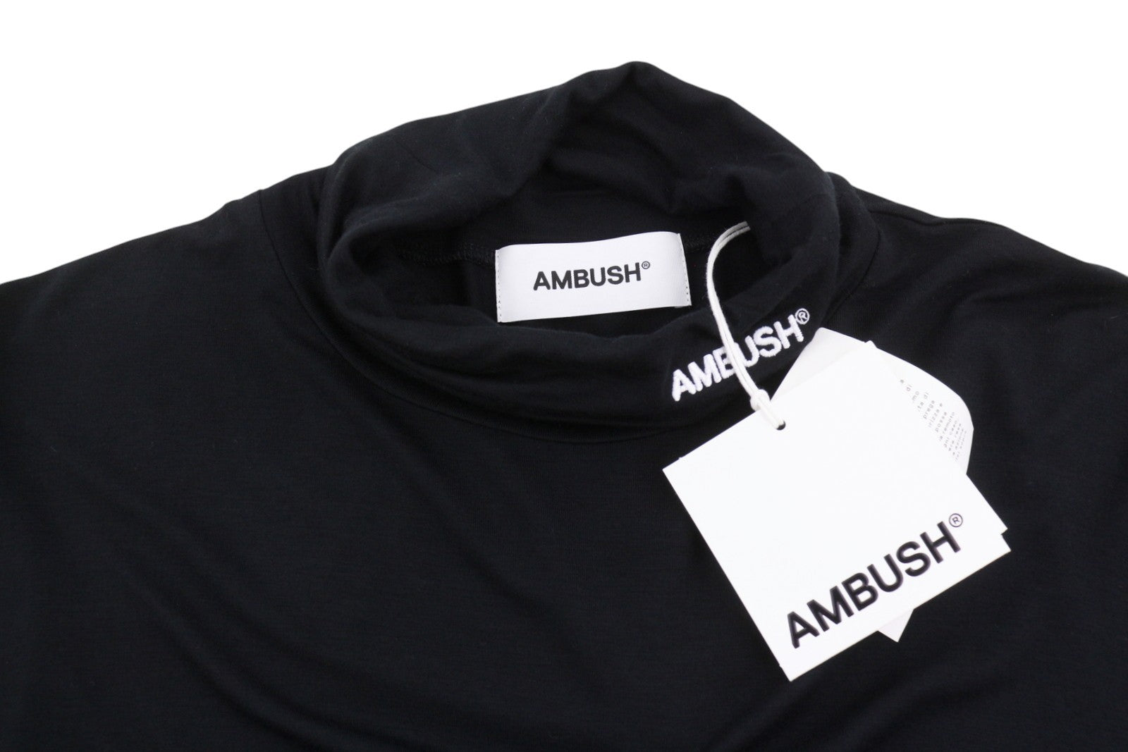 AMBUSH Fitted Turtleneck L S Tap Shoe Blanc Men T-Shirt 2XL Black Pull On