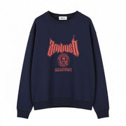AMBUSH Academy Crewneck Navy Valiant Men Sweatshirt XL Logo Pull On RRP532