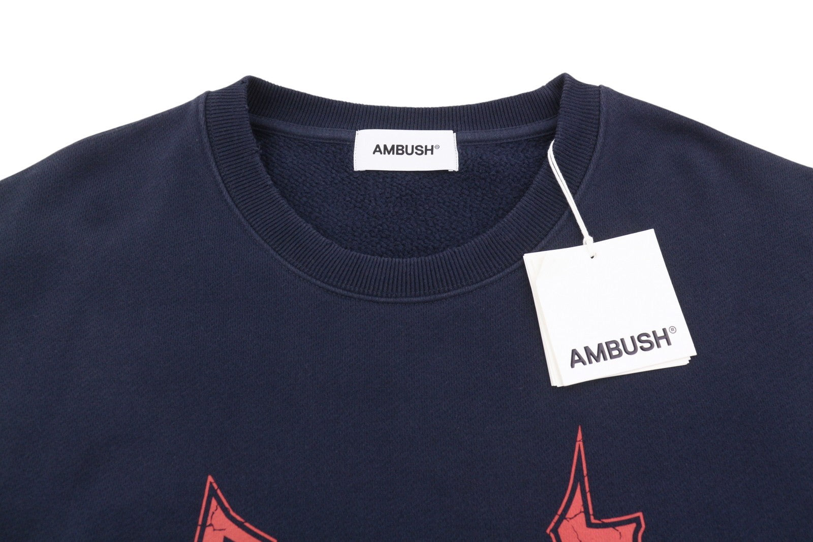 AMBUSH Academy Crewneck Navy Valiant Men Sweatshirt XL Logo Pull On RRP532