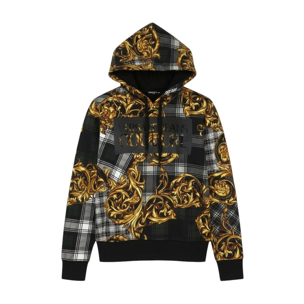VERSACE COUTURE Felpa Garzata Print Highland Women Hoodie 40 S Pull On RRP439