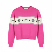 CHIARA FERRAGNI Maxilogo Mania Women Jumper M Cashmere Wool Crop RRP248