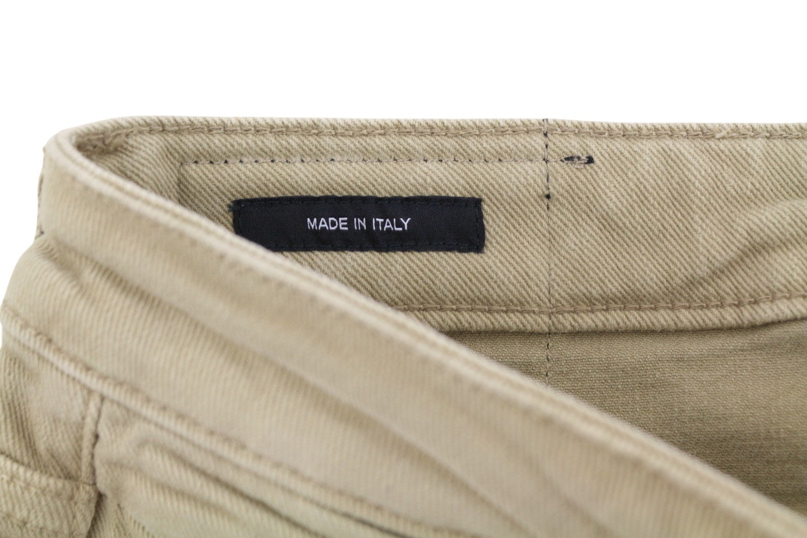 R13 Boy Straight Women Jeans 29 Khaki Stretch Cropped Zip RRP699