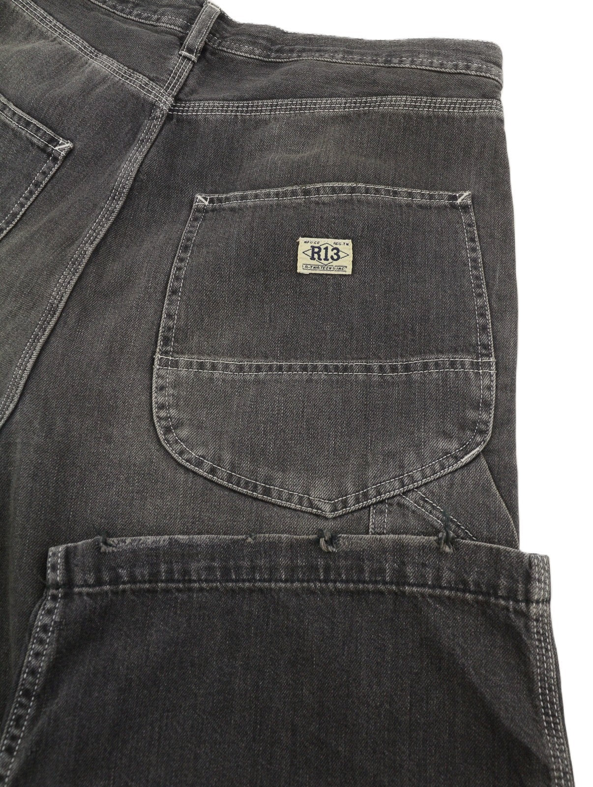 R13 Crop Wideleg Carpenter Women Jeans 26 Ellery Black RRP899