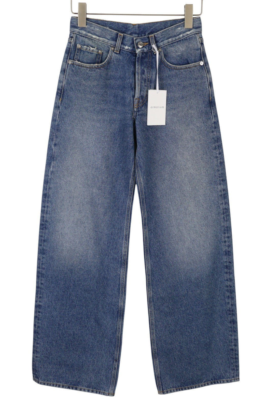 ARMARIUM Luke Women Jeans 36 Blue Distressed Relaxed Button RRP570