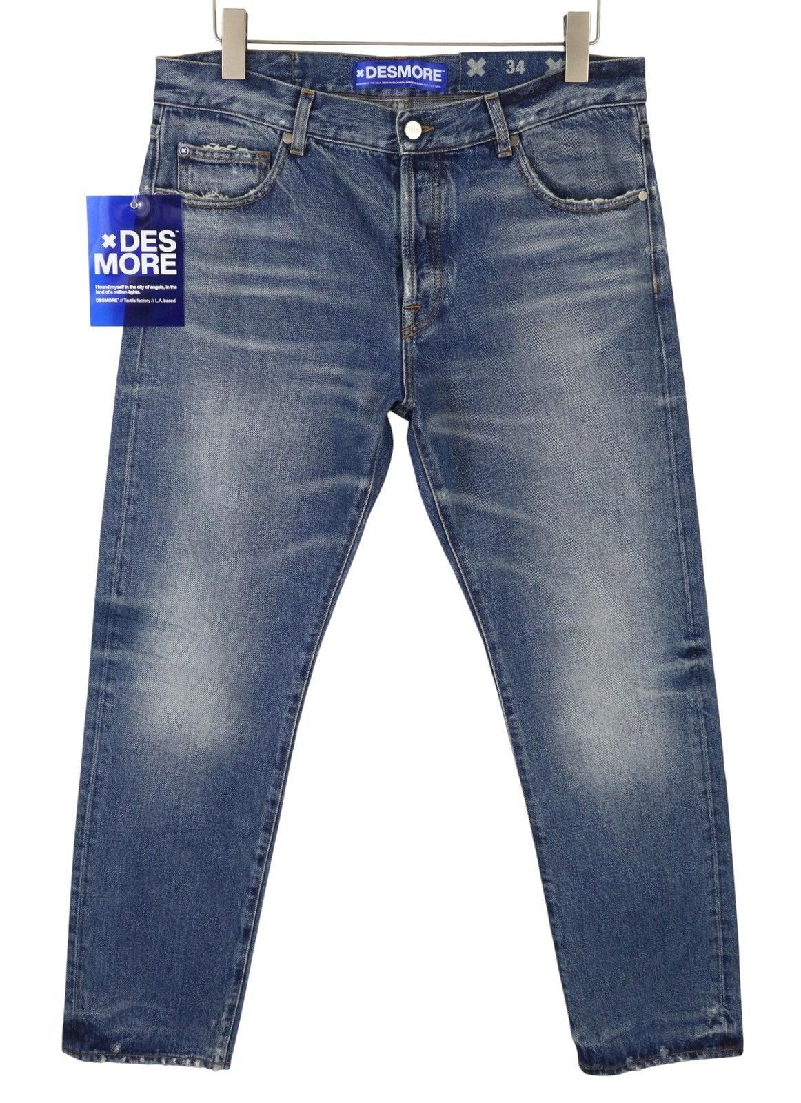 DESMORE 5 Tasche Alex Dark Blue Men Jeans W34 Slim Button Fly