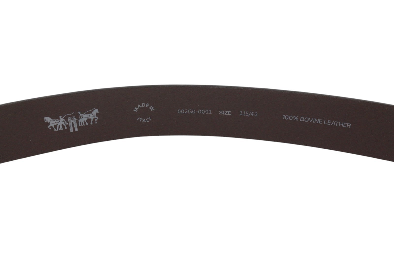 LEVI'S Men Belt 115 CM Brown Bovine Leather Silver Tone Buckle