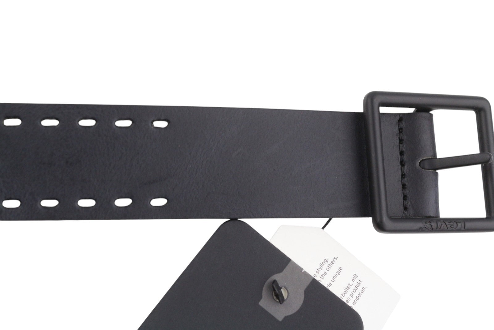 LEVI'S Men Belt 100 CM Black Bovine Leather Blend Casual Buckle