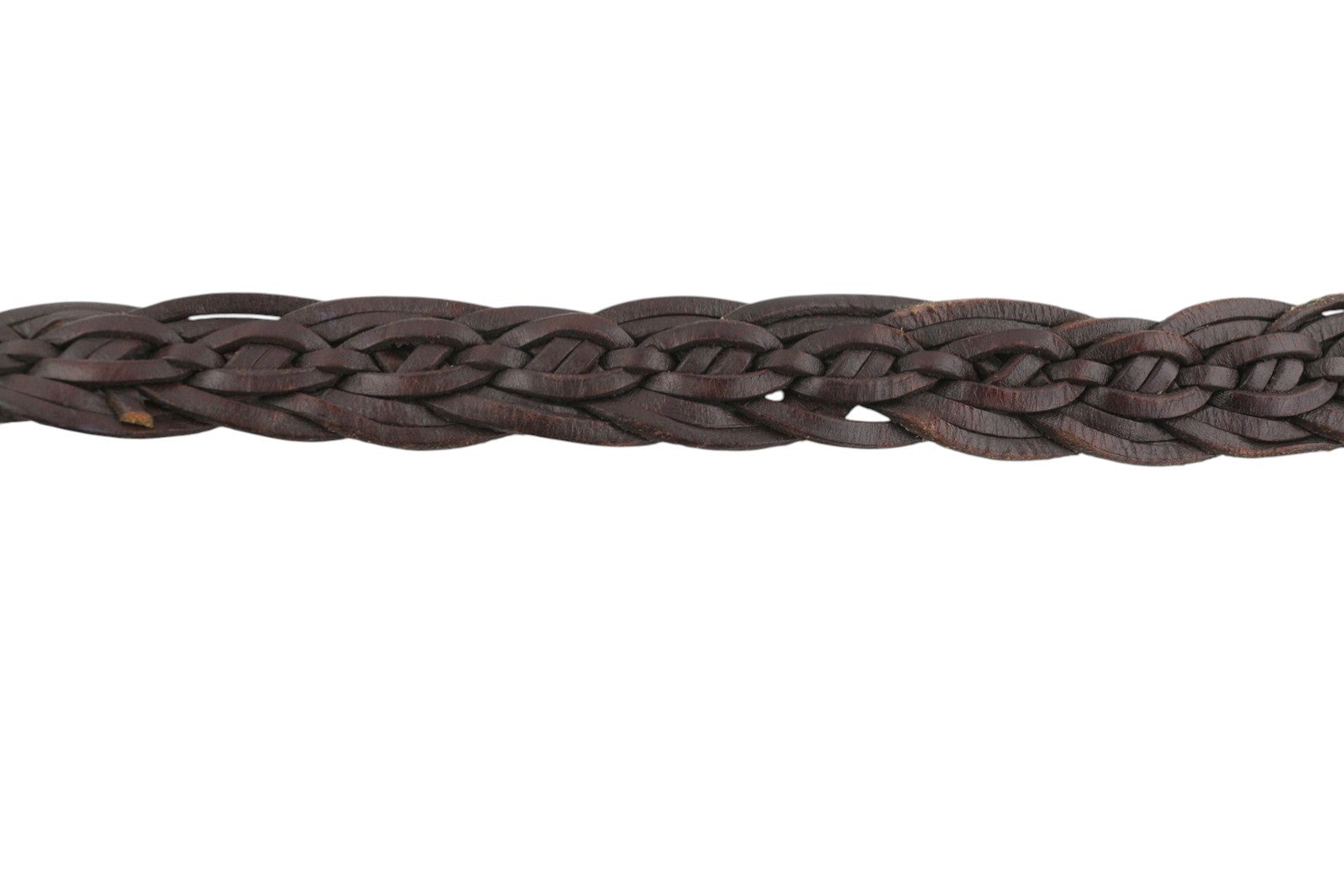 SCOTCH & SODA Men Belt 113 CM Brown Leather Braided Gold Tone Buckle