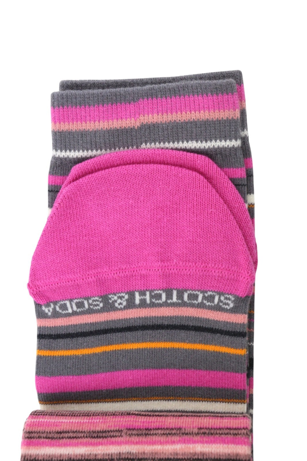 SCOTCH & SODA Men Socks EU39/42 Pink Striped Tight-Knit Unisex 2 Pairs