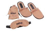 MARINA RINALDI Women Set OS Pink Patterned Travel Eye Mask And Slippers
