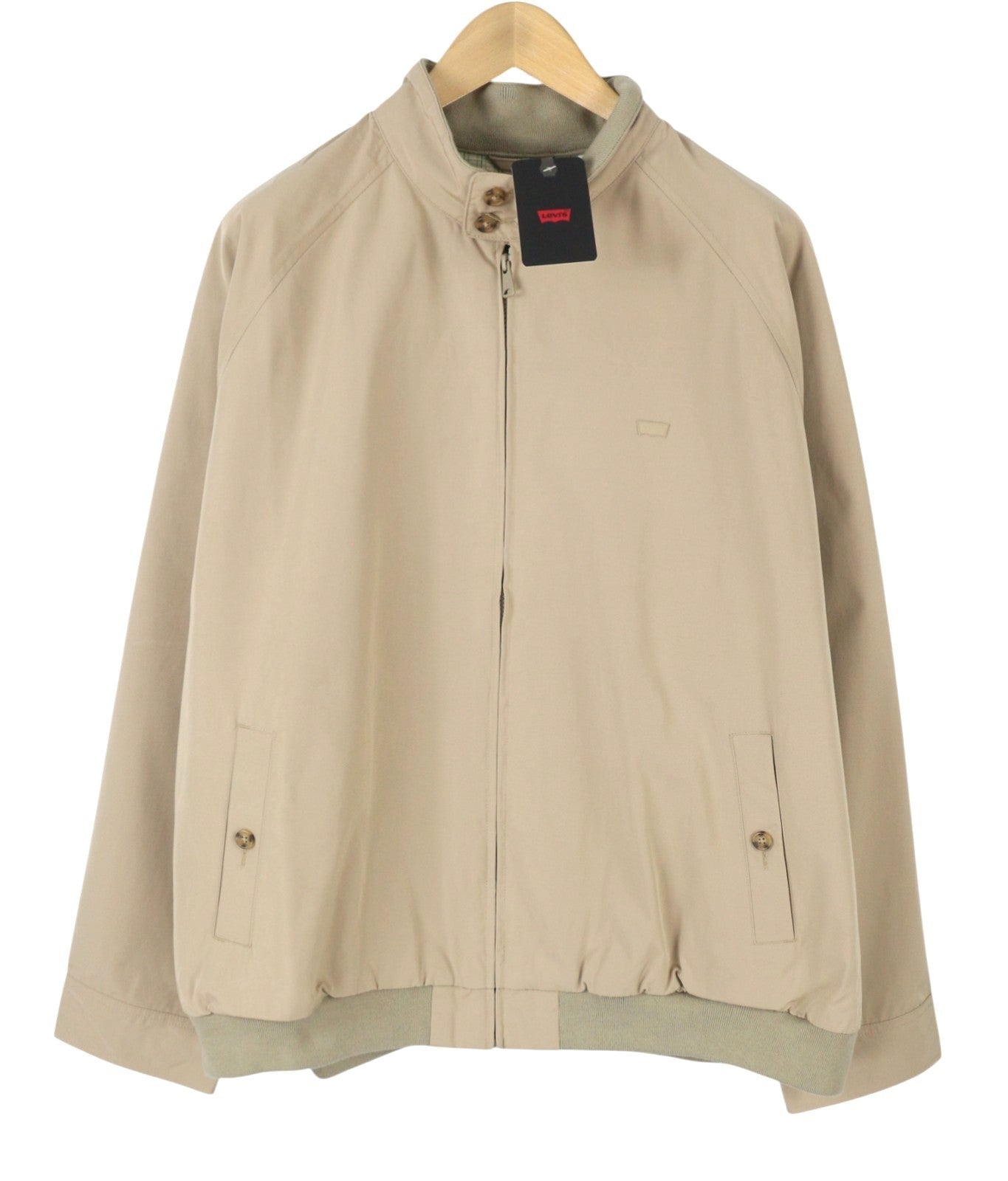 LEVI'S Men Jacket XS Beige Band Neck Full Zip Lightweight Bomber