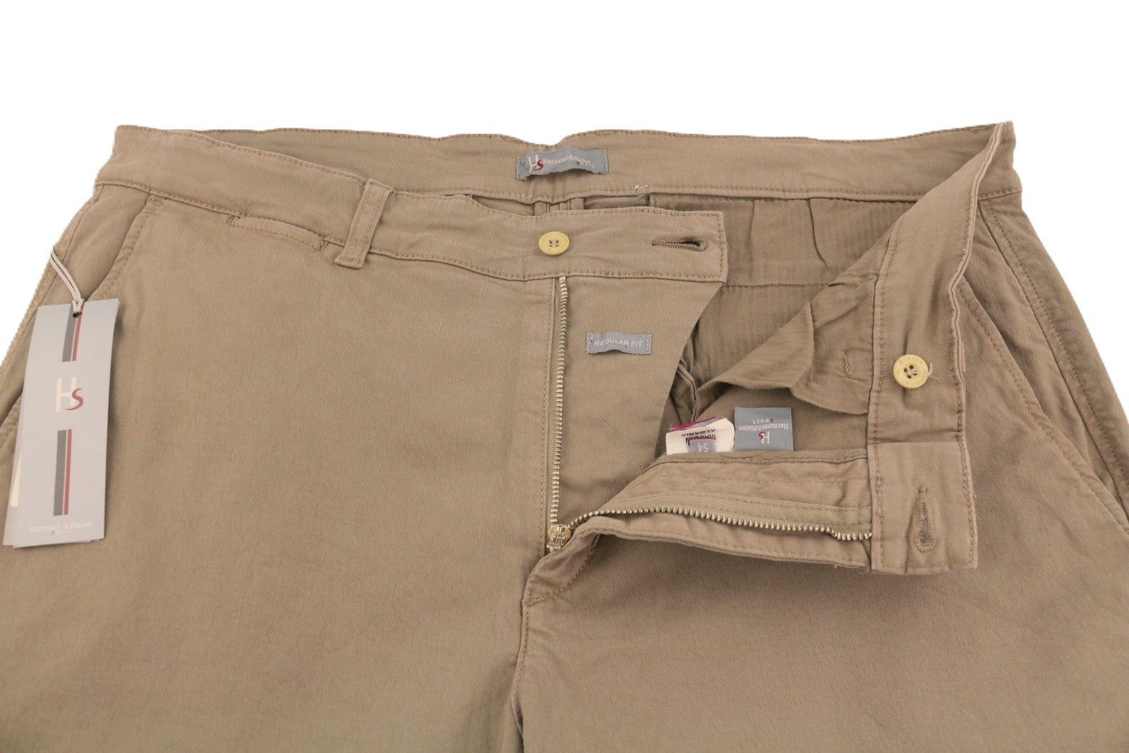 HARMONT & BLAINE Sport Men Trousers 54 W39 Brown Regular Fit Zip Fly Chino