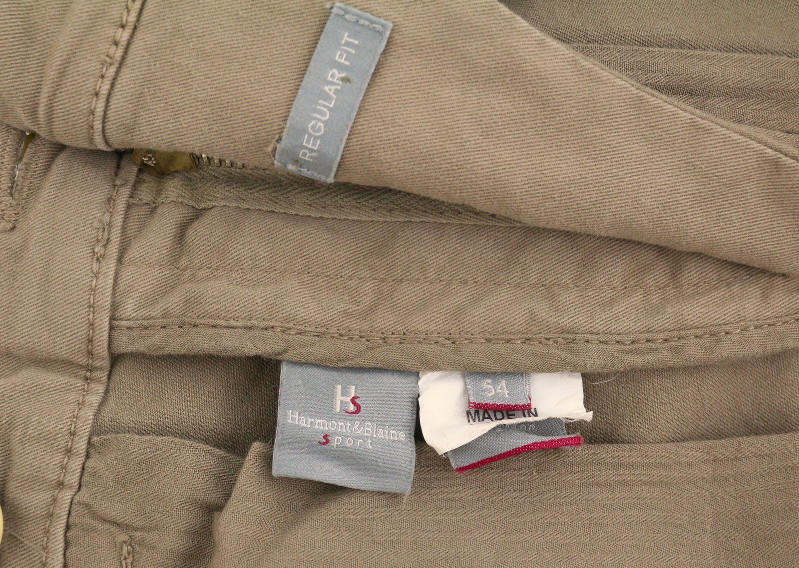 HARMONT & BLAINE Sport Men Trousers 54 W39 Brown Regular Fit Zip Fly Chino