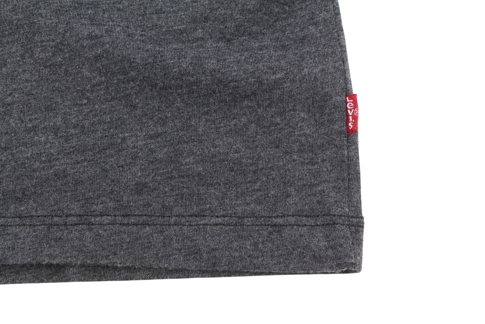 LEVI'S Standard Men T-Shirt L Dark Grey Melange Crew Neck Short Sleeve