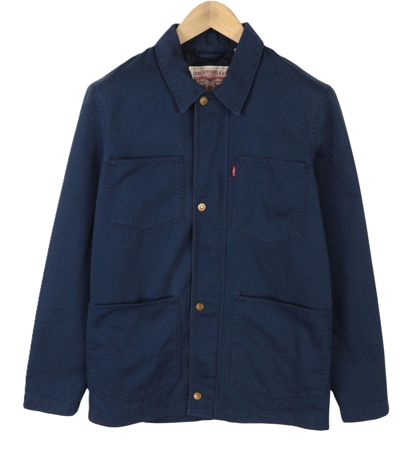 LEVI'S Men Jacket S Dark Blue Patch Pocket Spread Full Zip Lightweight