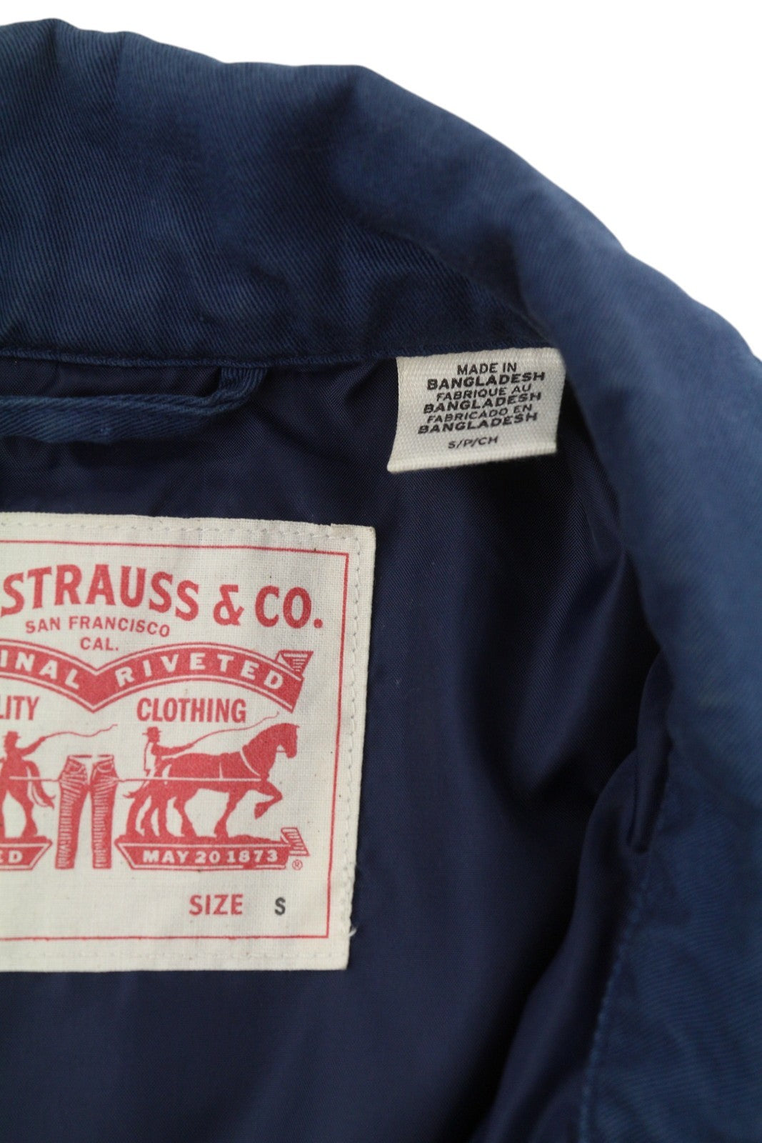 LEVI'S Men Jacket S Dark Blue Patch Pocket Spread Full Zip Lightweight