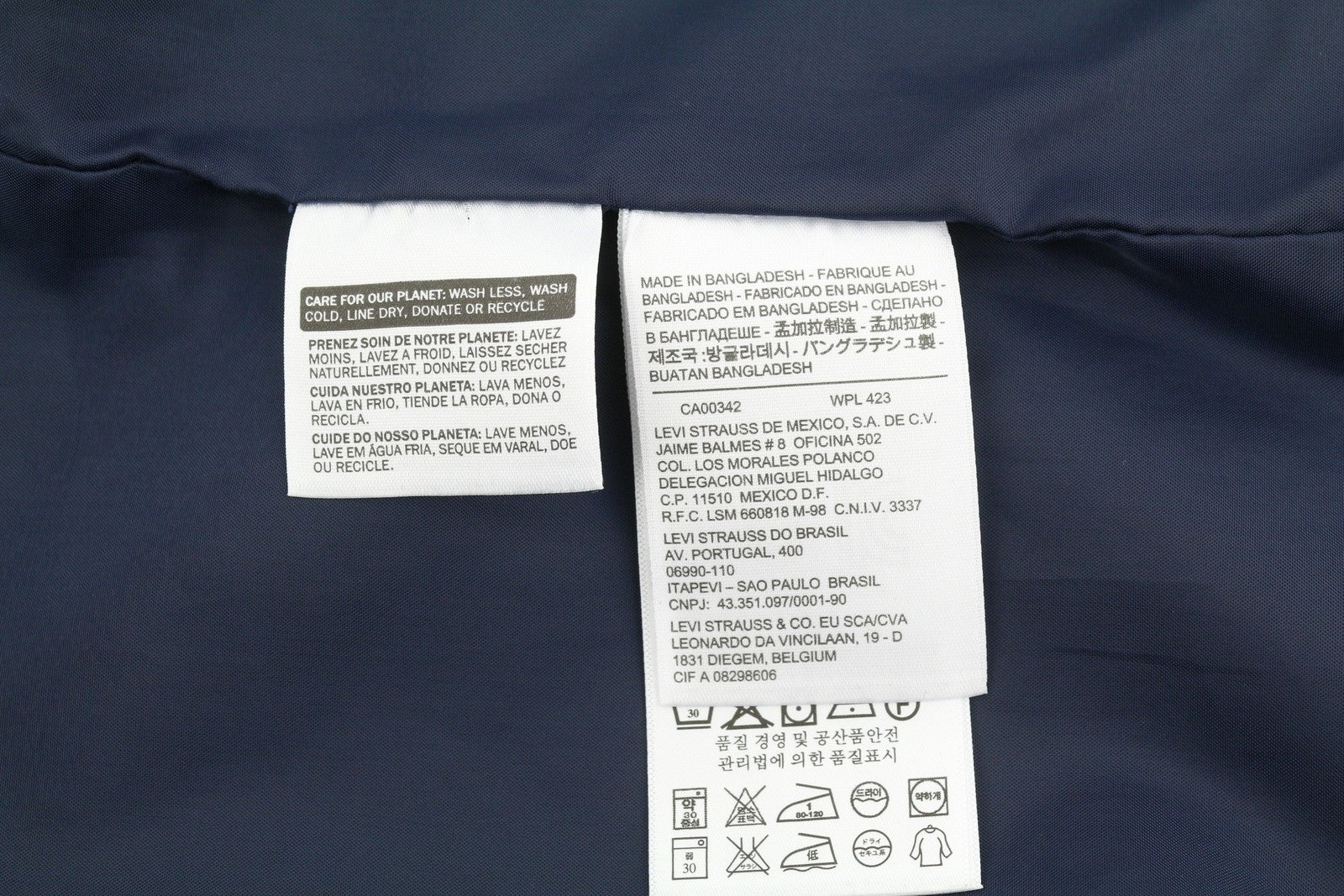 LEVI'S Men Jacket S Dark Blue Patch Pocket Spread Full Zip Lightweight
