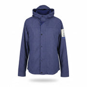 SCOTCH & SODA Men Jacket M Blue Plaid Pattern Hooded Full Zip Lightweight