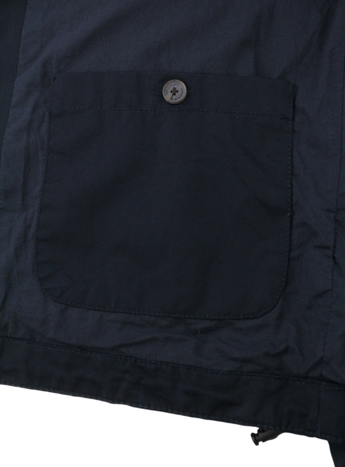 LYLE & SCOTT Men Jacket L Dark Blue Hooded Lined Full Zip Lightweight