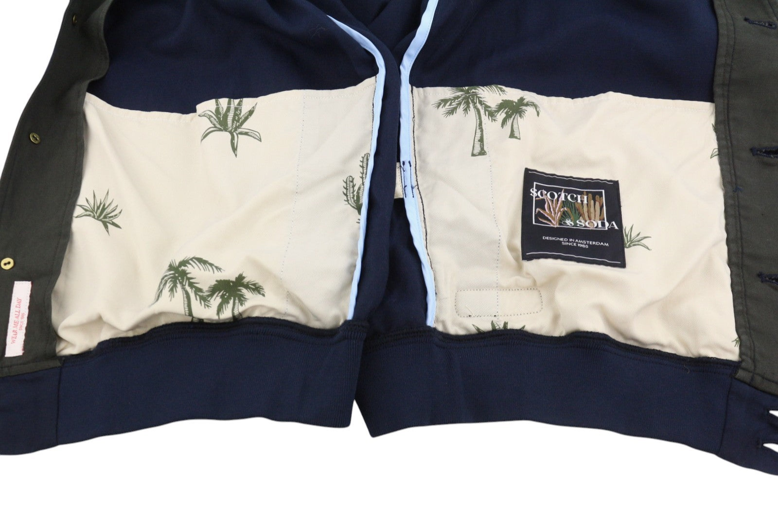 SCOTCH & SODA Men Jacket L Dark Blue Hidden Button Up Lightweight Bomber