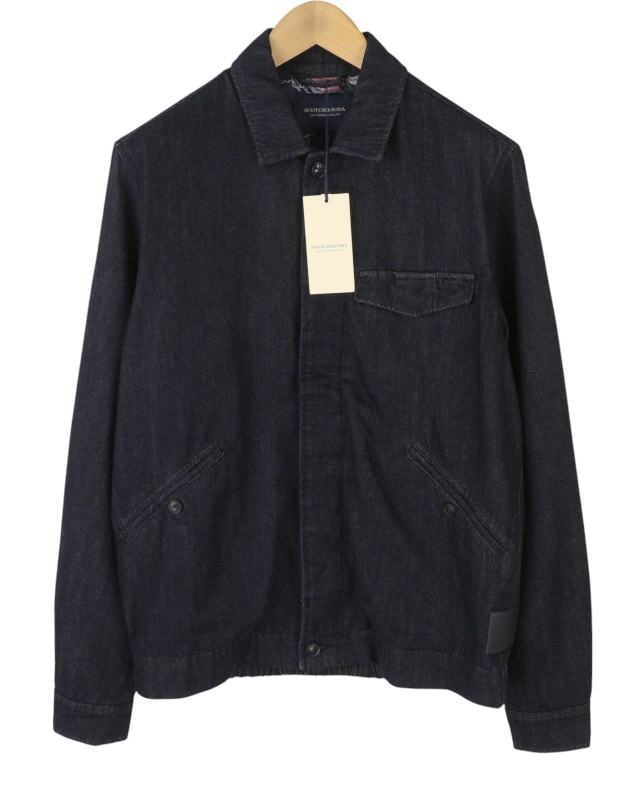 SCOTCH & SODA Men Jacket M Dark Blue Denim Button-Up Lightweight