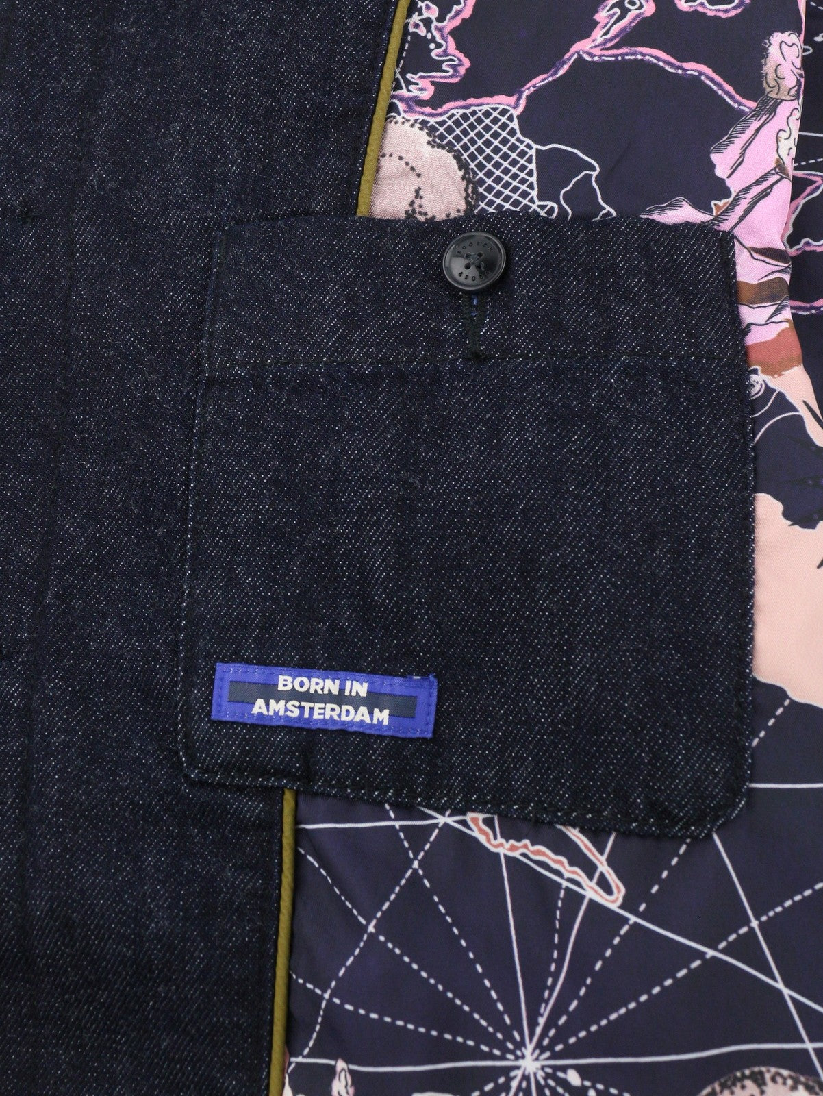 SCOTCH & SODA Men Jacket M Dark Blue Denim Button-Up Lightweight