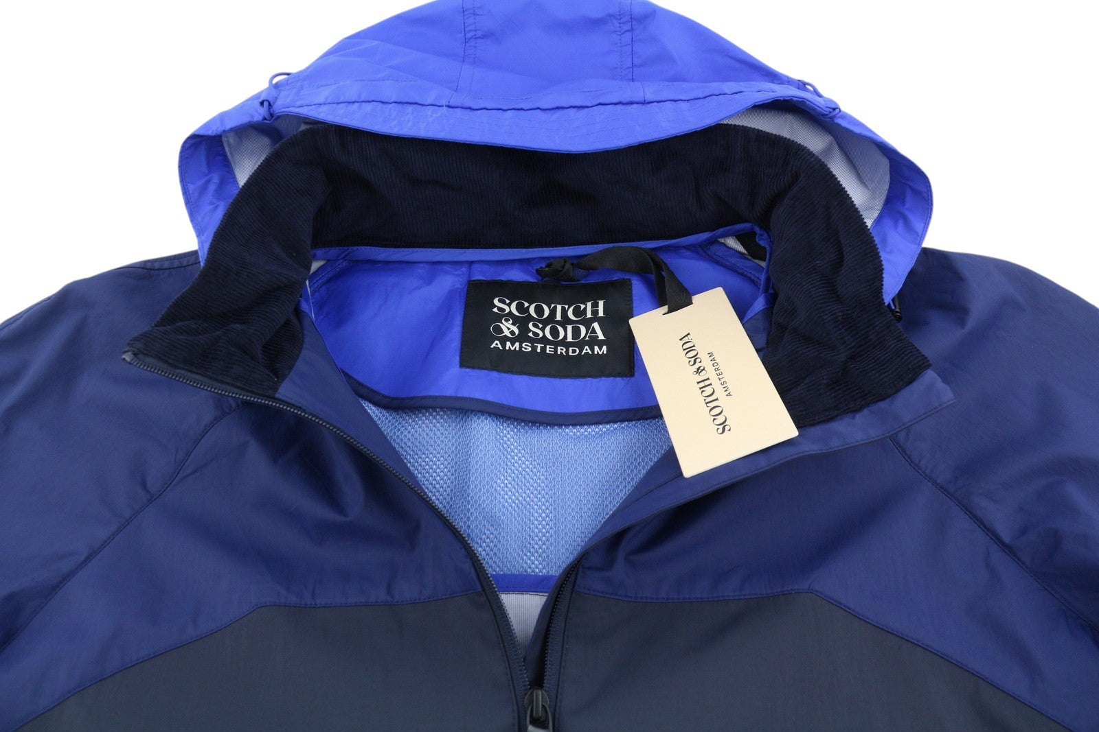 SCOTCH & SODA Men Jacket M Blue Waterproof Windproof Breathable Lightweight