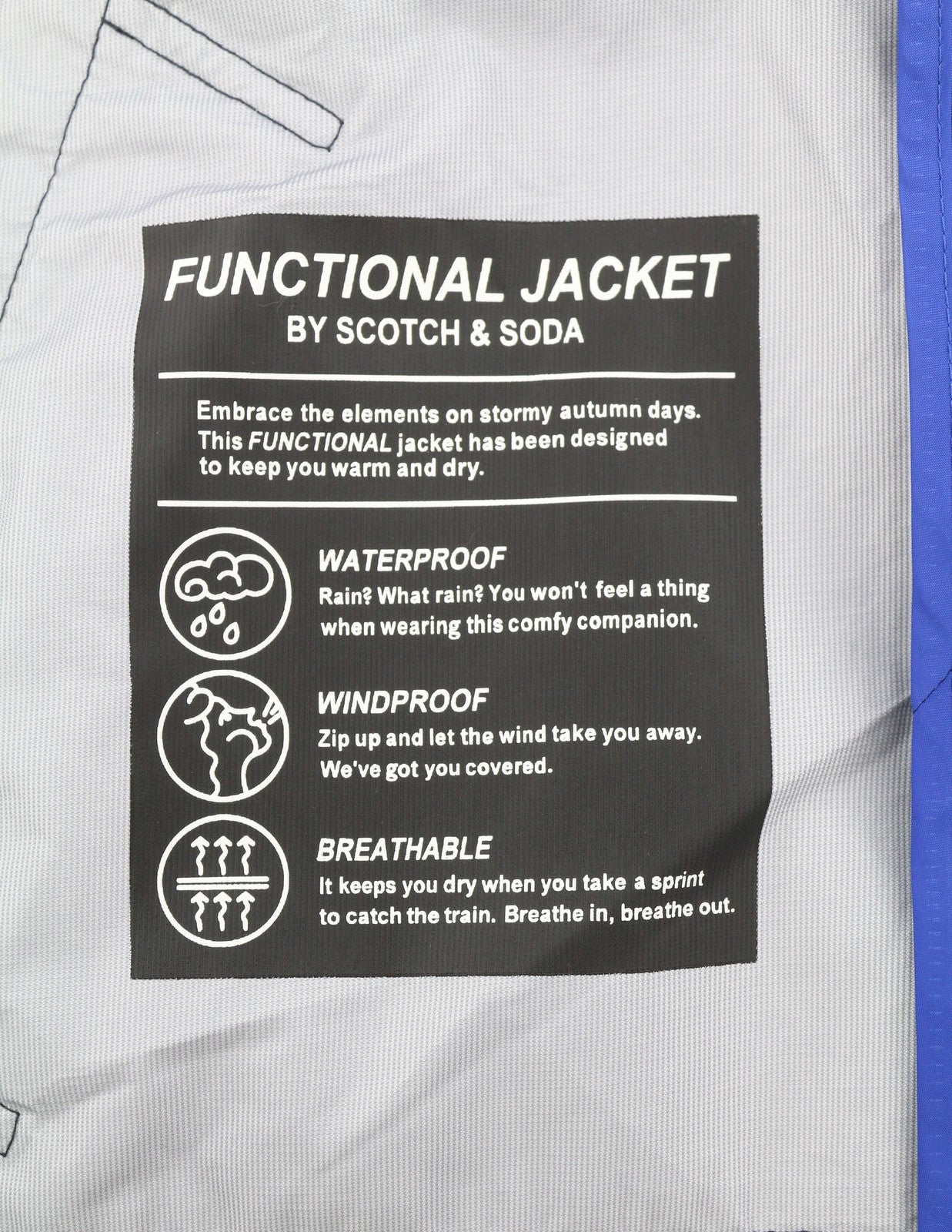 SCOTCH & SODA Men Jacket M Blue Waterproof Windproof Breathable Lightweight